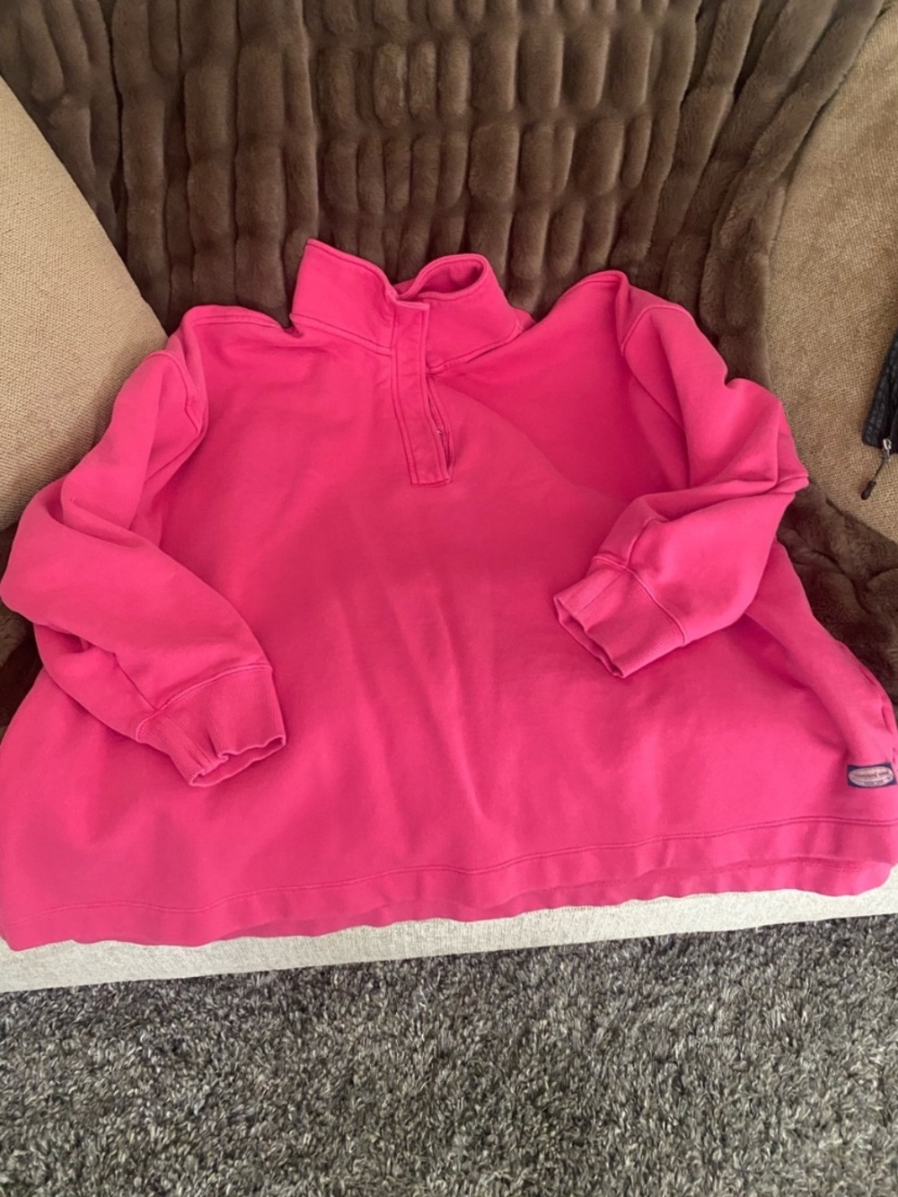 Vineyard Vines Hot Pink Quarter-Zip Pullover Sweater
